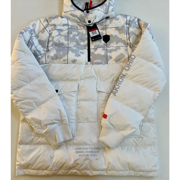 Nike Lebron James Down Fill Camo Puff Half Zip Jacket AT3904-121 Mens L-Tall - Picture 3 of 16